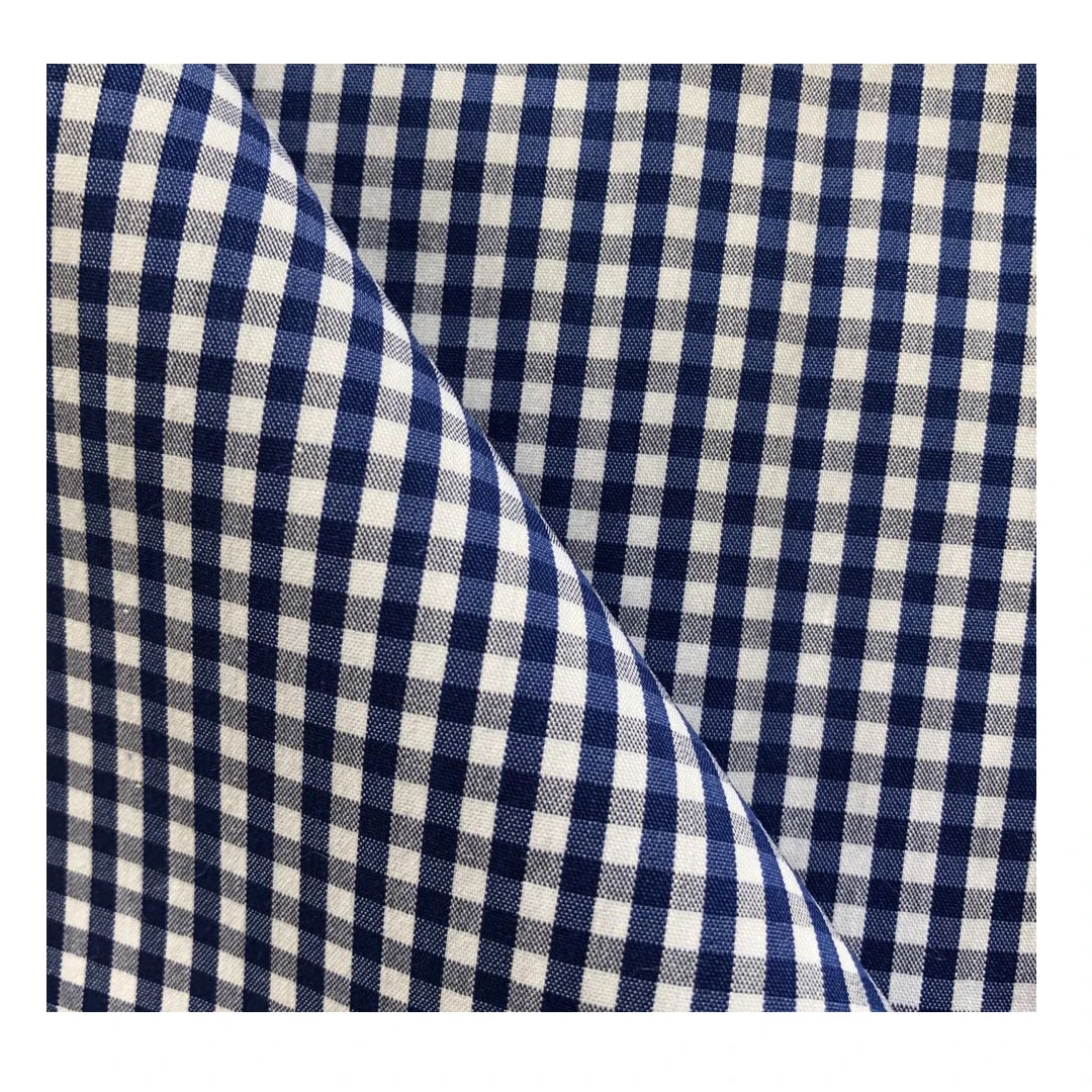 
Wholesale hot sale factory directly support cheap cotton Nylon spandex woven check shirt dress fabric 