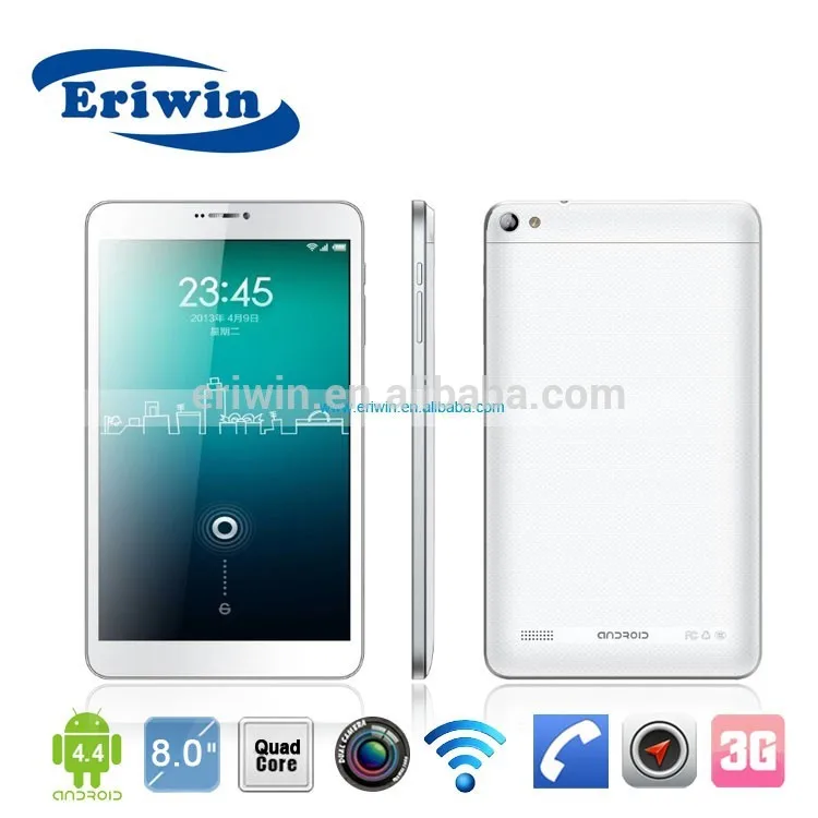 3g 8 дюймов четырехъядерных процессоров кадров в секунду 1280*800 андроид 4.4 плоские компьютеры phablet с двумя sim-карты слоты