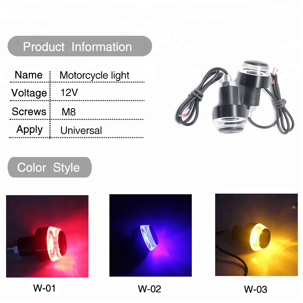 
Motorcycle CNC parts handle grips plug LED indicator lamp handlebar end turn signal lights for 22mm handle bar 