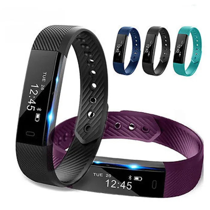 ID115 Smart Bracelet Fitness Tracker Pedometer Activity Monitor Smart Band