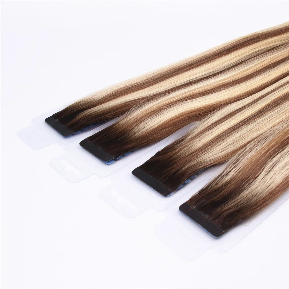 Russian Remy Double Sided Tape Hair Extensions, Wholesale Balayage Tape Hair Extensions