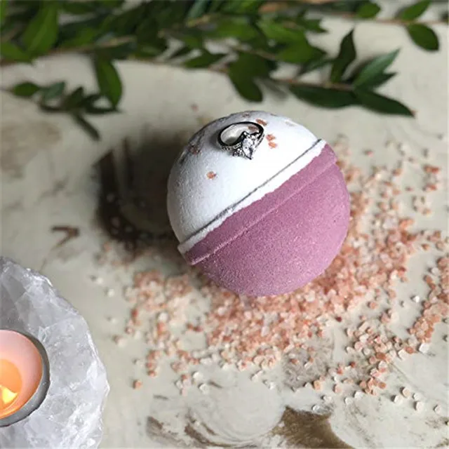 Bath Bombs with Surprise Size Ring Inside Pink Himalayan Sea Salt