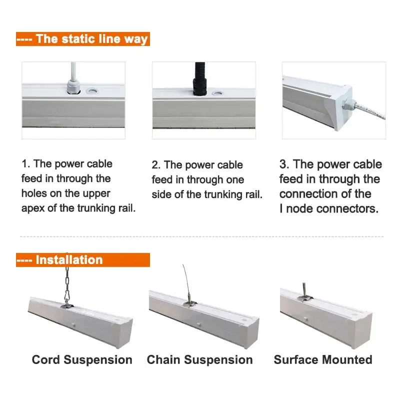 High quality modern office led linear light aluminum suspension cord linear pendant lighting linear light with ip65