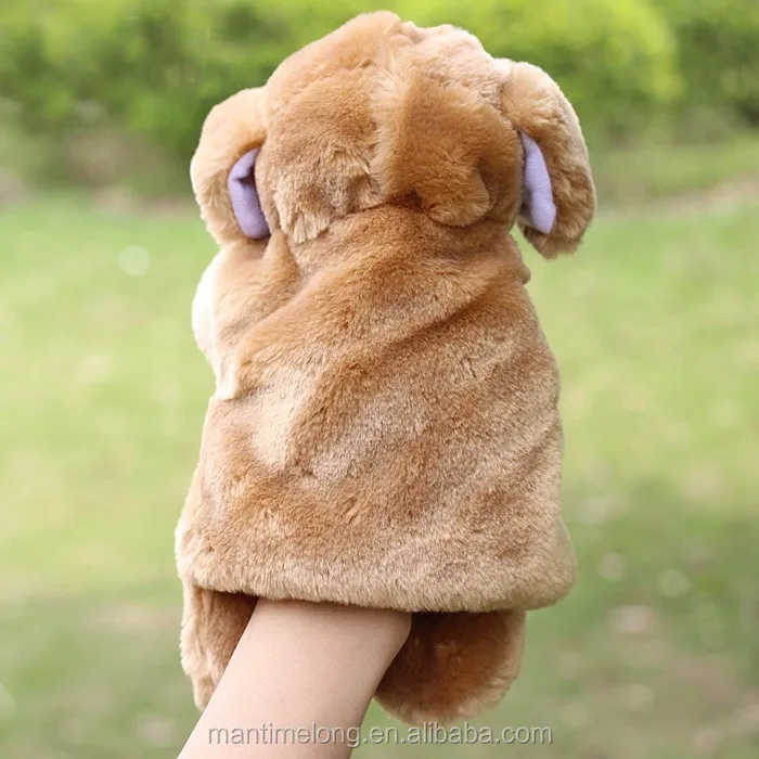 Kids Toy Dog Shape Puppet Hand Puppet Finger Puppet Sack Hand Dolls Plush for Baby Child