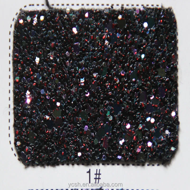 Black Chunky 0.8mm Pu Glitter Leather for Making Women Shoes,bags Shoes Material Woven High Quality Shoes and Bags
