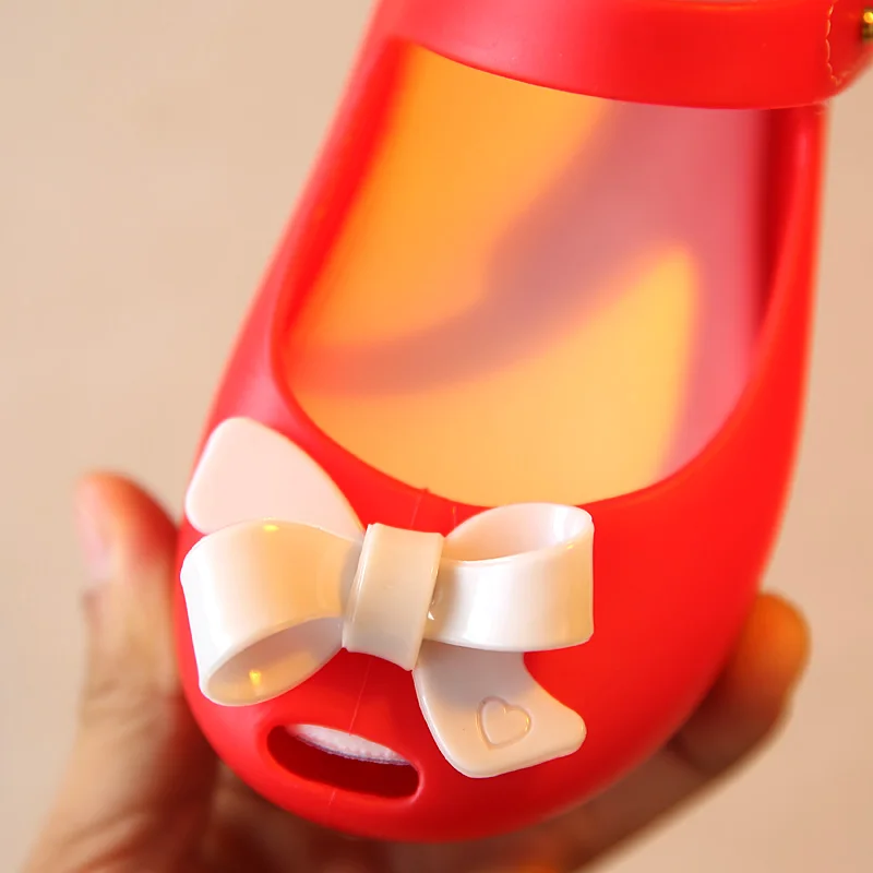 Larger size classic bow knot design kids girls mini melissa sandals