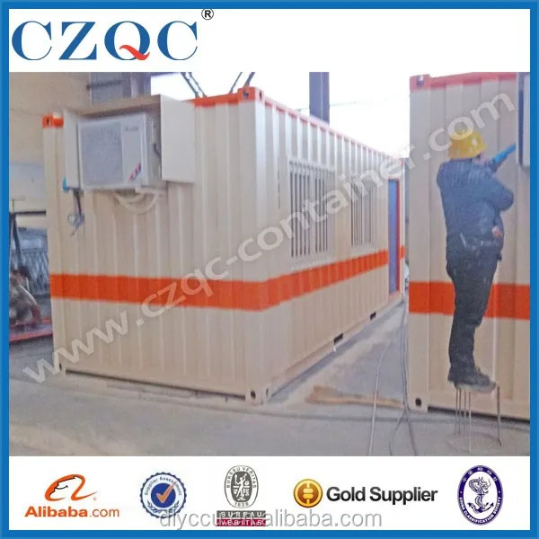 Steel container house 20ft with wooden floor container homes from China