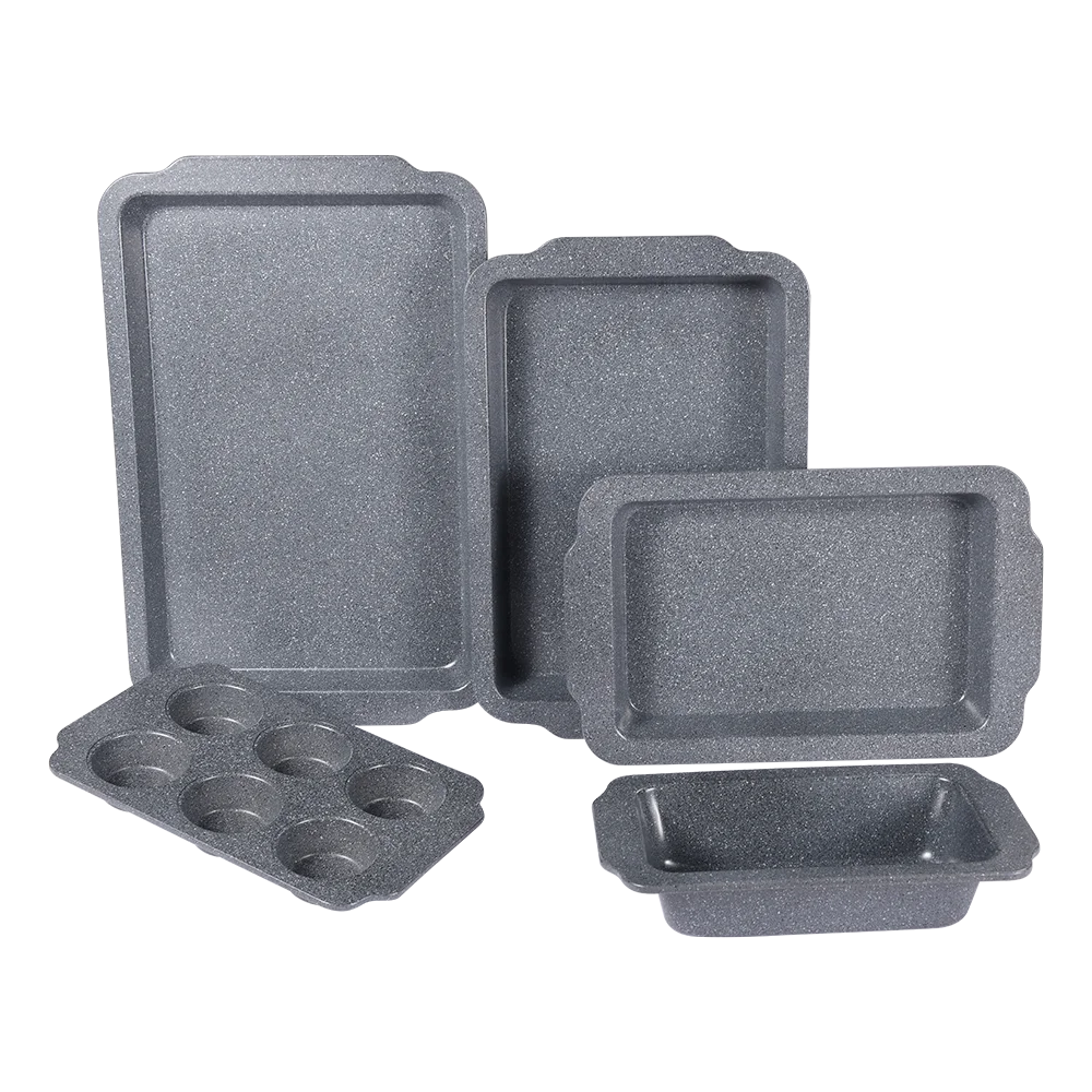 
K-558-GMC stone coating Bakeware Sets Amazon hot sale carton steel with non-stick Coating 