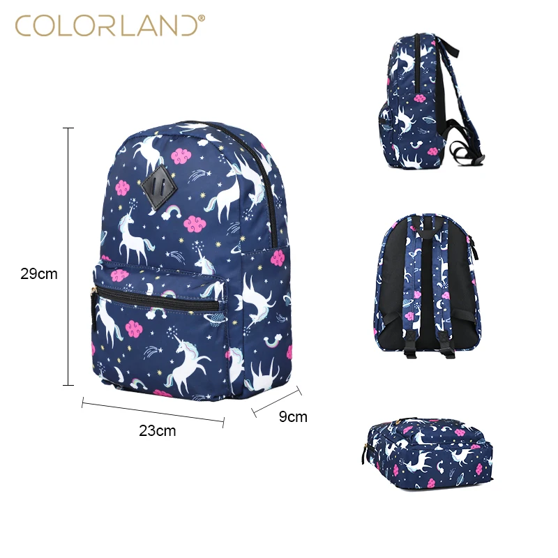 Colorland High Quality Durable Oem Pattern Kids School Bag Backpack