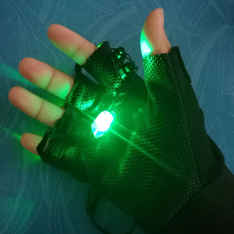 Factory Real Laser Show Glove For Stage Dancing Half Glove With Lasers Battery Rechargeable 4 Lasers Per Glove