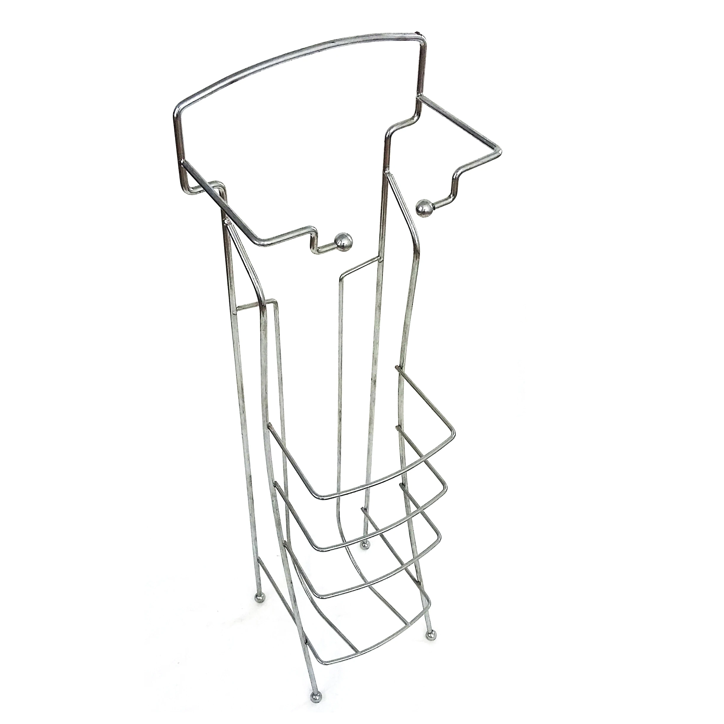 Free Standing Wire Metal Bathroom Organizer Toilet Tissue Paper Holder