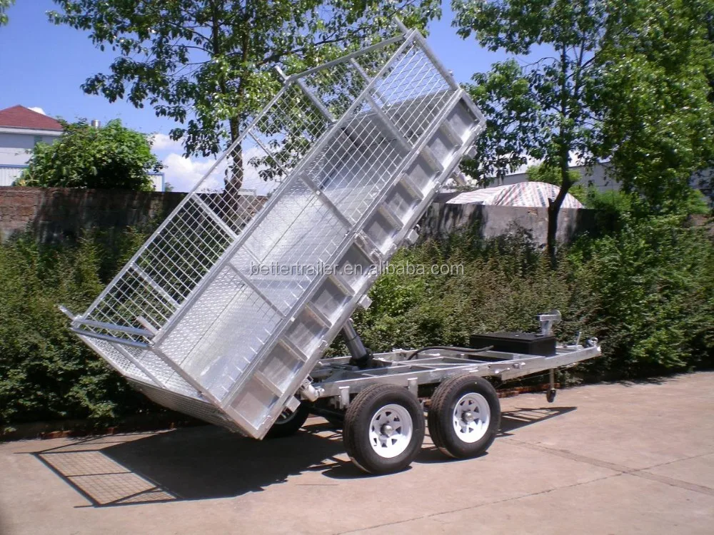 dumping trailer for rubbish , tractor box tipping trailer