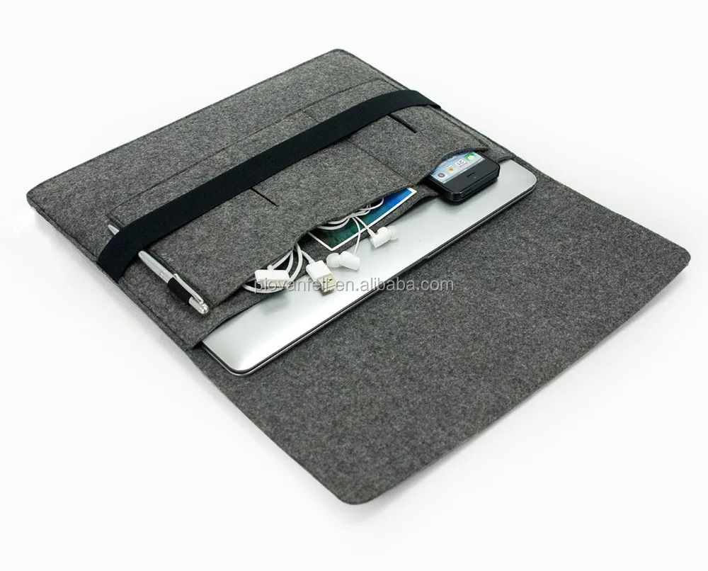 11 дюймов войлочная сумка для ноутбука чехол из черной ткани 13 15 с тканевым