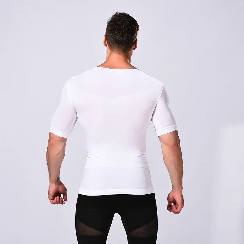 Professional manufacturer wholesale men elasticity breathable slim shapewear fit t shirt