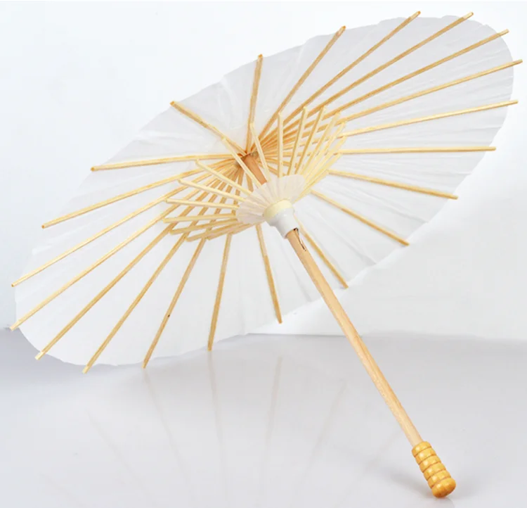 Wholesale Fashionable Multipurpose Children DIY Customized White Color Chinese Oil Paper Umbrella For Wedding Decoration Parasol