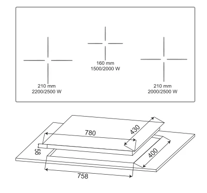 Ceramic panel for induction cooker