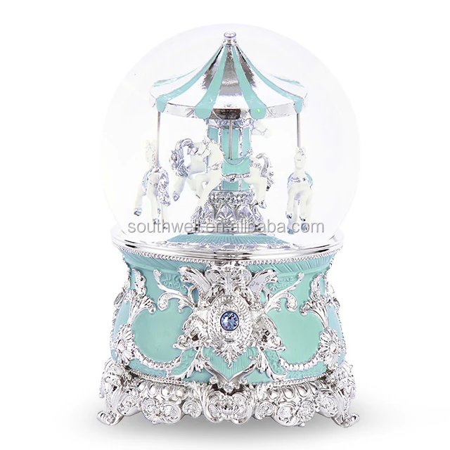 Custom High quality decorative Carousel musical snow globe