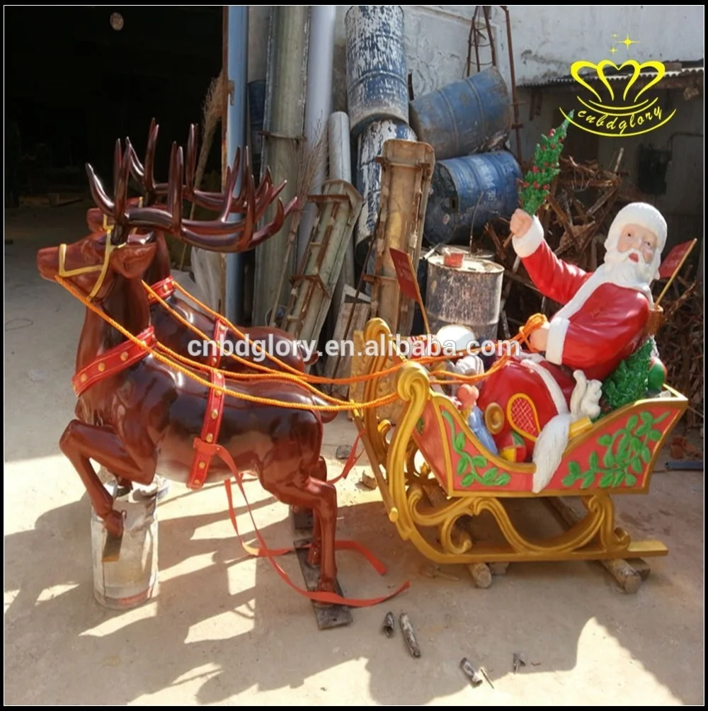 Outdoor garden Christmas ornament resin crafts art Sculpture Fiberglass Statue Santa Claus