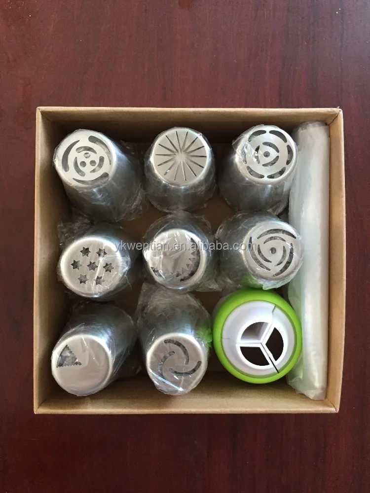 Baking Tools Christmas Flower Leaf Cream Icing Cake Decorating Set Mini Nozzles Small Size Russian Piping Tips