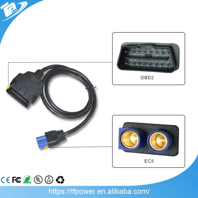 TPF Universal EC5 Connector for OBD2 Car Adapter Plug Cable