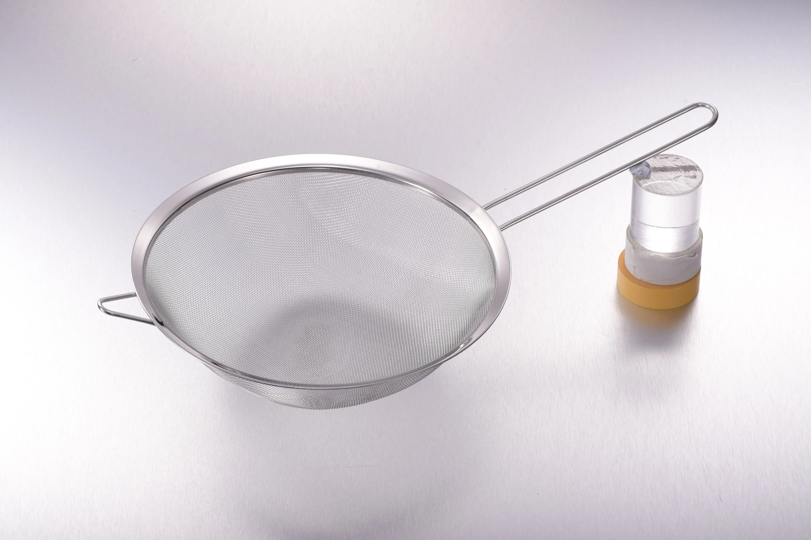 
stainless steel mesh strainer double mesh strainer set 