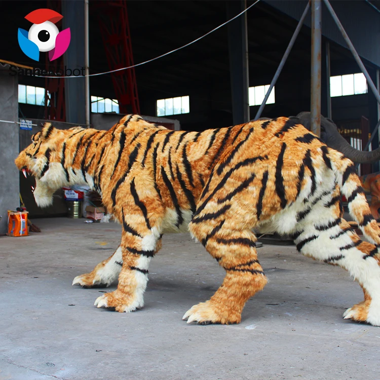SH-RA005 Amusement Park Life Size Animatronic Tiger Model Life Size Realistic Animatronic Simulation Big Size Tiger For Sale