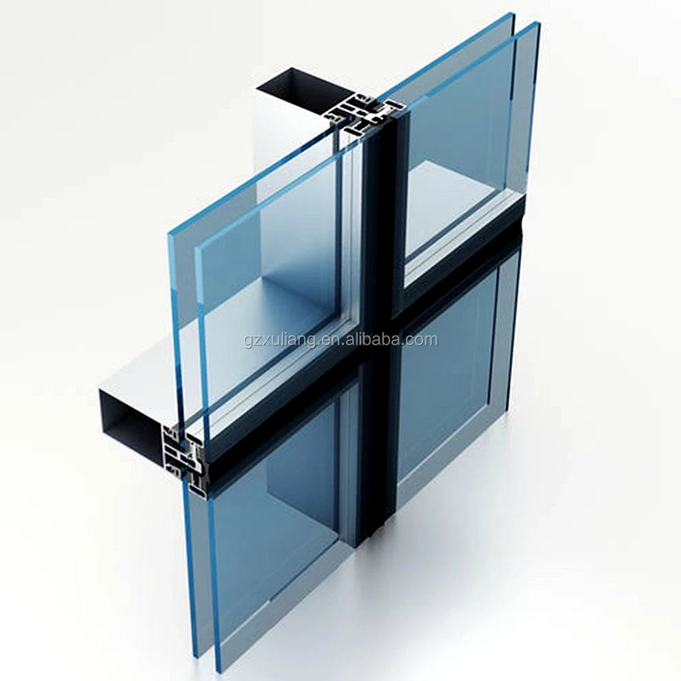 Building Exterior System Glazed Thermal Aluminium Glass Curtain Wall Price