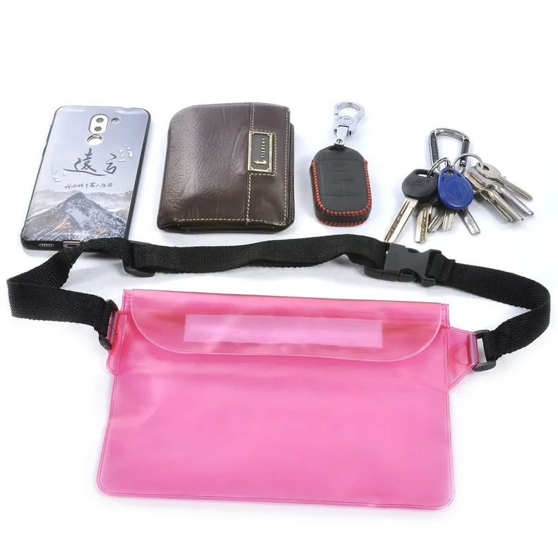 New arrival Adjustable Waist swimming soft Waterproof Dry Pouch Underwater mobile phone Bags Case with strap