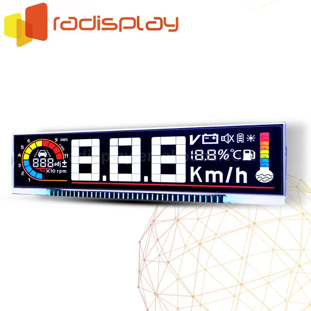 4 digit stn/tn/fstn/htn 7 segment monochrome custom lcd display