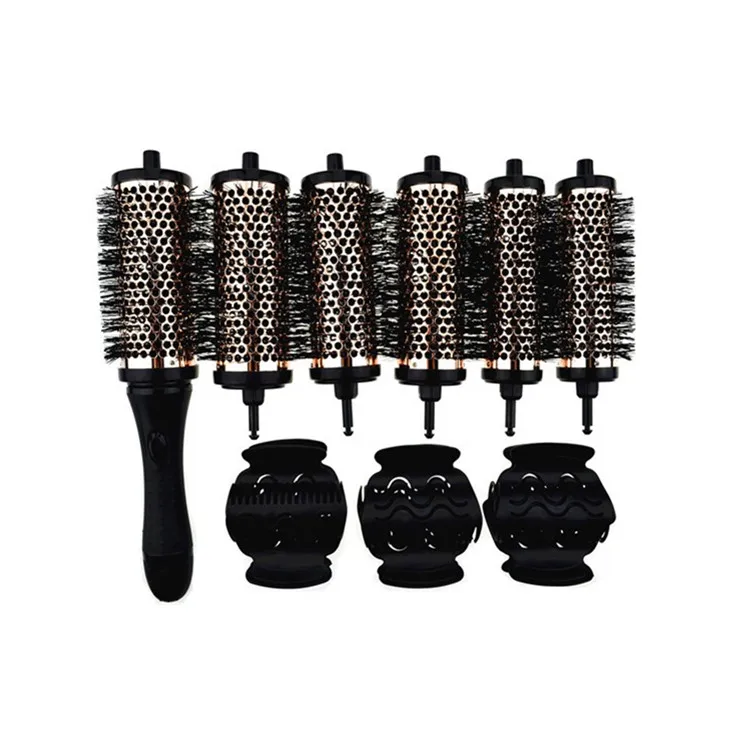 Custom Detachable Heads Salon Ceramic Hair Round Brush