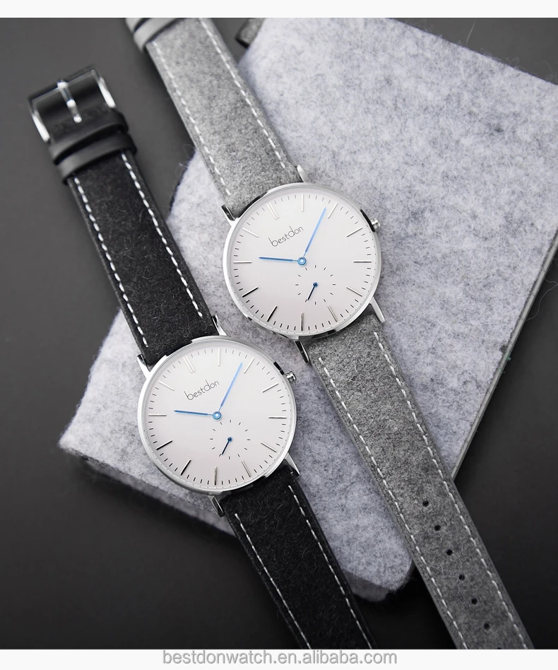 Hot sale fuzzy leather watch japan movt brand your own watch custom logo watch men business