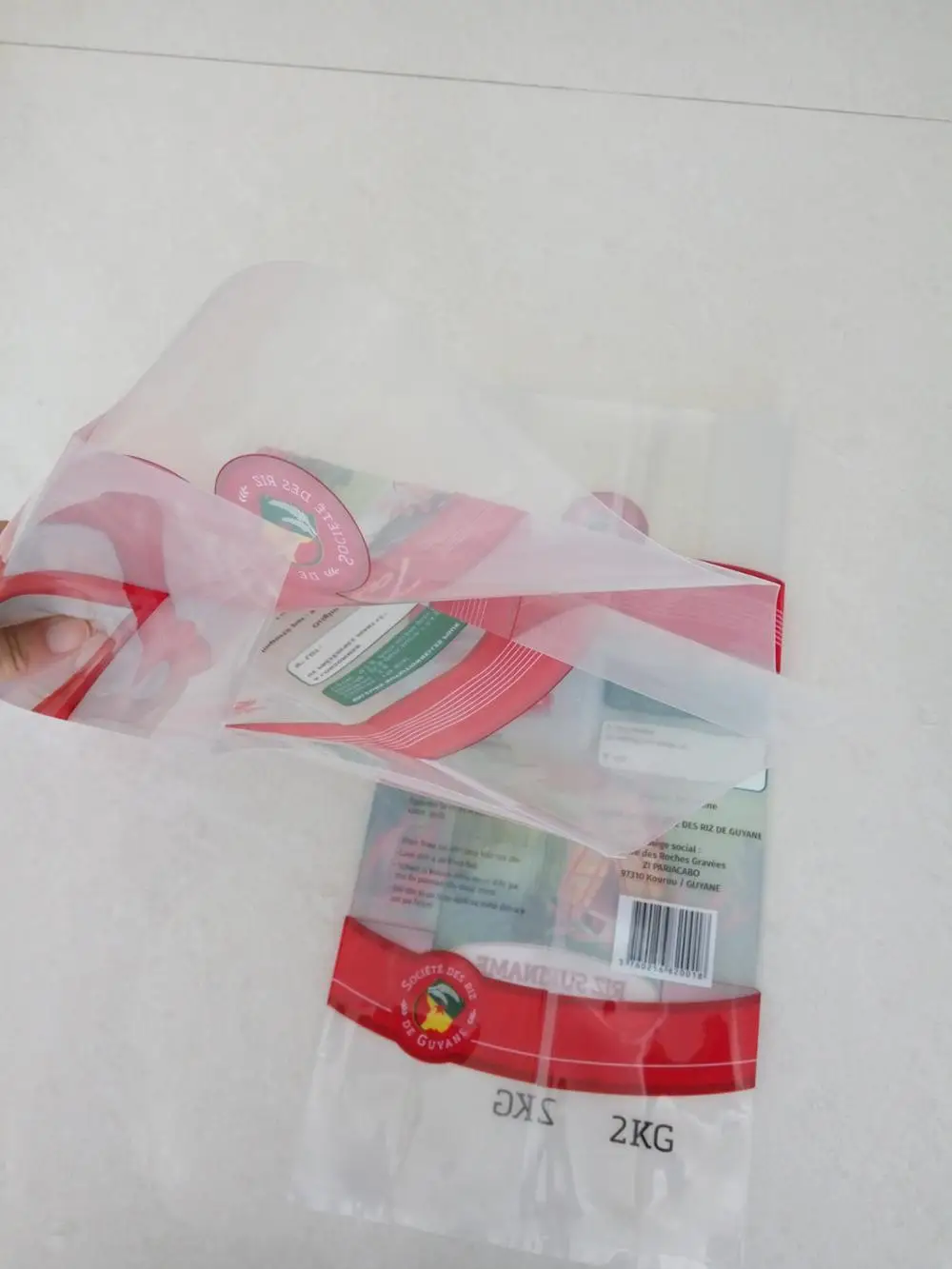 
2kg transparent PA/PE laminated vacuum rice bag side gusset middle sealing 