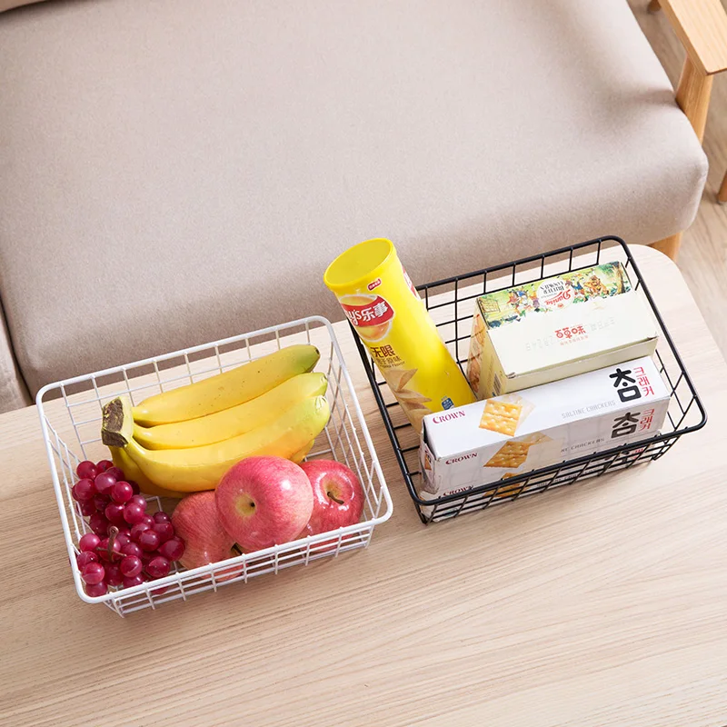 Wire Storage Fruit Baskets Fabric Storage Box Blueable Rope Handle Rectangular Metal or Whitewomen Modern Black 500 Pcs Sundries