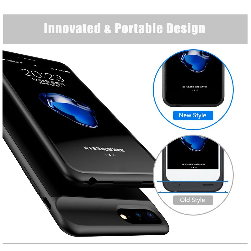 
ZZYD 3800mAh Battery Phone Case Charger Slim Mini Portable Powerbanks for iPhone X 