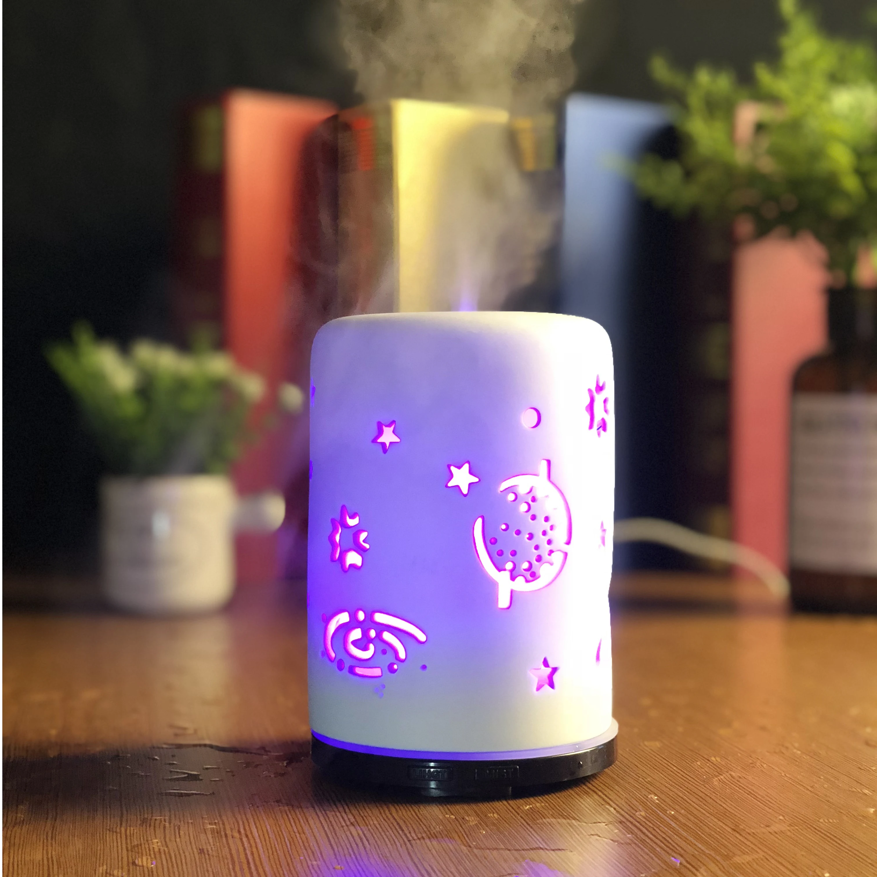 New design elegant 120ml easy home ceramic diffuser humidifier essential oil aroma diffuser
