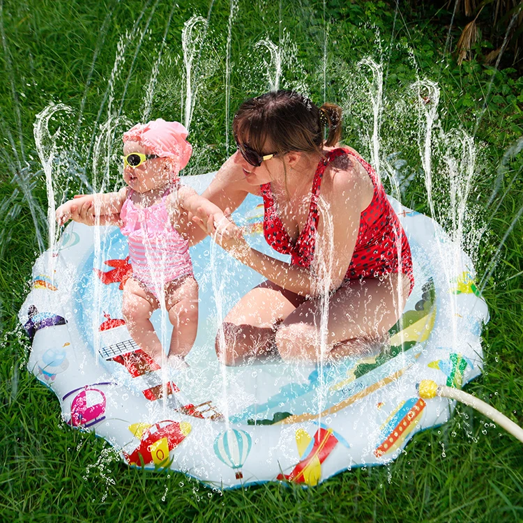 Termichy Summer Outdoor garden toy oscean fish design inflatable water splash play mat