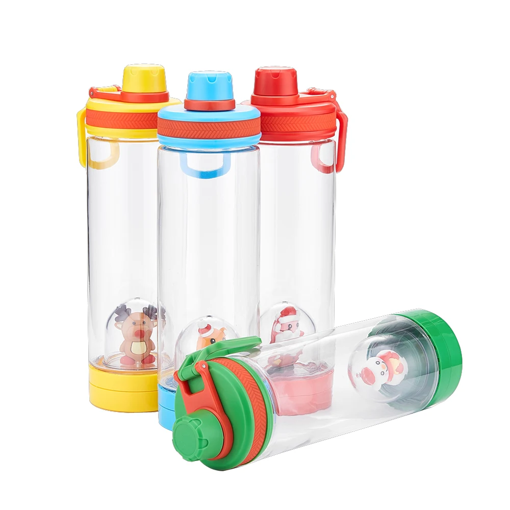 
Creative Cartoon Micro Landscape Leak Proof Outdoor Portable Students Bpa Free Sport Plastic Kid Drinking Water Bottle With Doll 