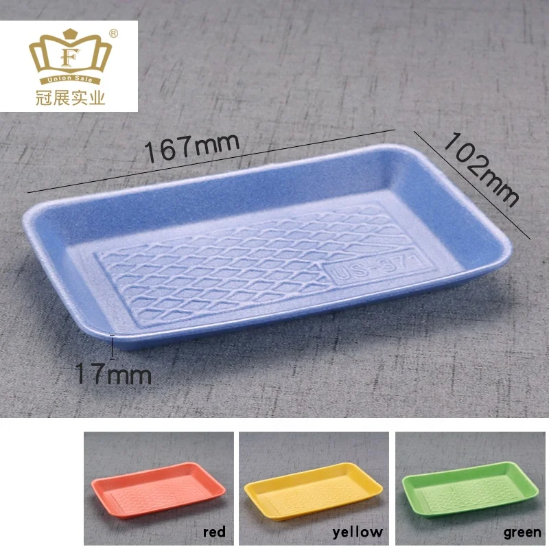 
17*10cm Disposable foam tray packaging ps material for party wedding plate or supermarket frozen meat food Multi-color support 