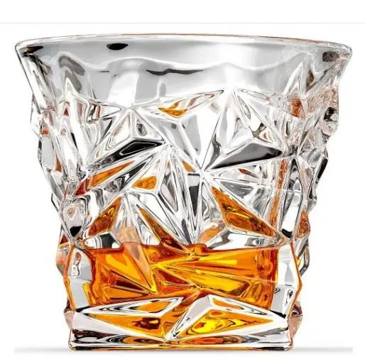 
Diamond Cut Whiskey Glasses Ice Shape Crystal Glass Bourbon Glassware Glass Cup 