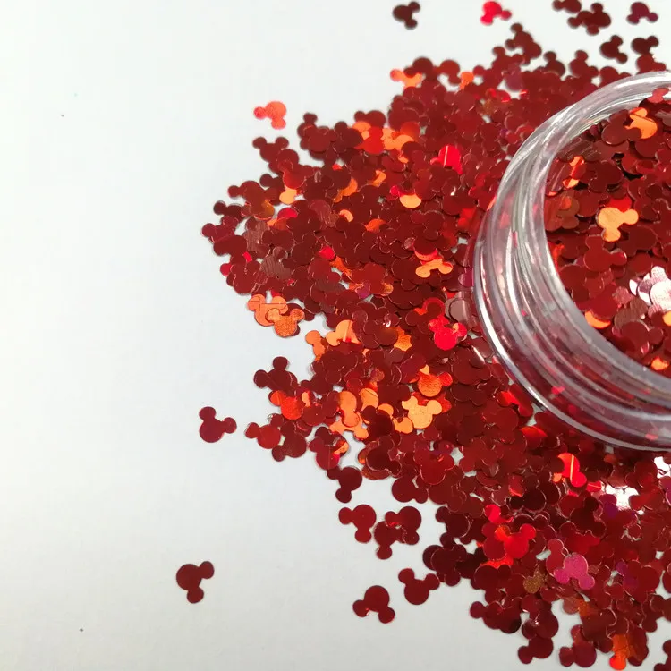 wholesale Hot selling mickey mouse shape cosmetic holographic chunky glitter powder bulk