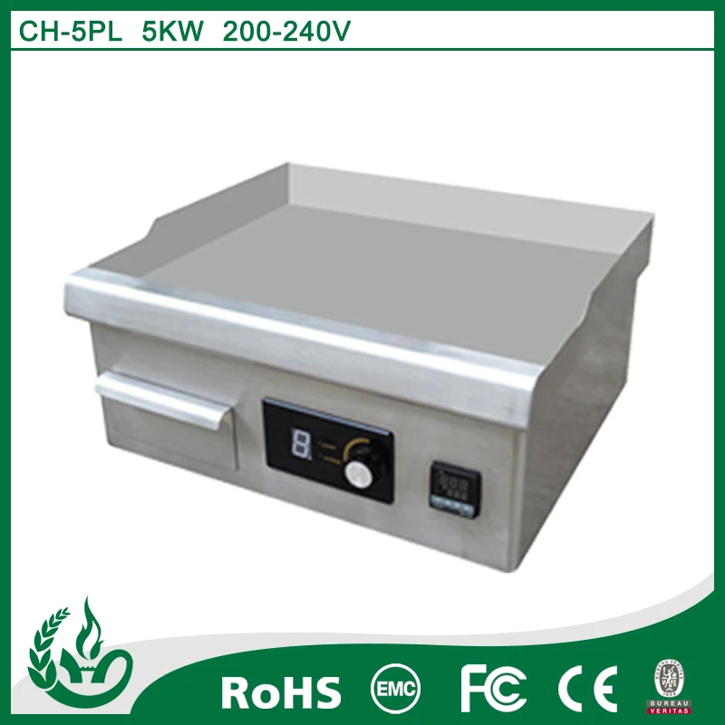 
5000w Stainless Steel Bbq Electric Flat Griddle for restaurant kitchen equipement 