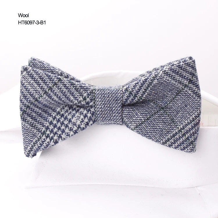 Handsome Stripe Christmas Mens Tuxedo Wool Self Tie Bow Tie