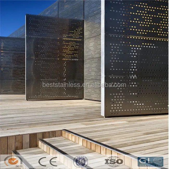 Office Wall Partition Decorative Metal Screen Mesh Exterior Decorative Perforated Metal Panel