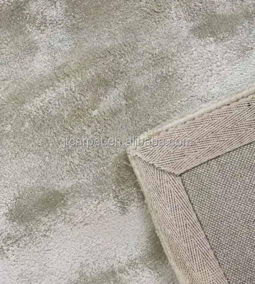 chinese made 100% bamboo silk plain grey color comfortable wall to wall carpet for living room and bedroom