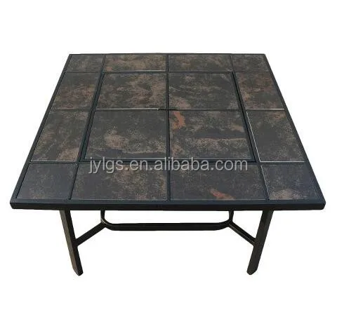 4-1 Outdoor Garden Backyard Square Tile Top Table Ice Bucket Fire Pit