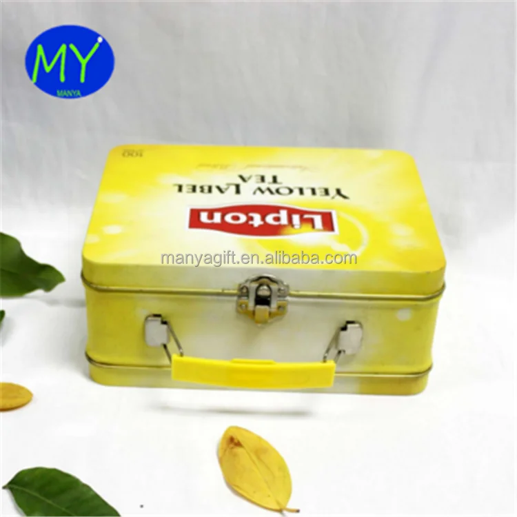 Best quality personalized metal tea packaging tin box with handle