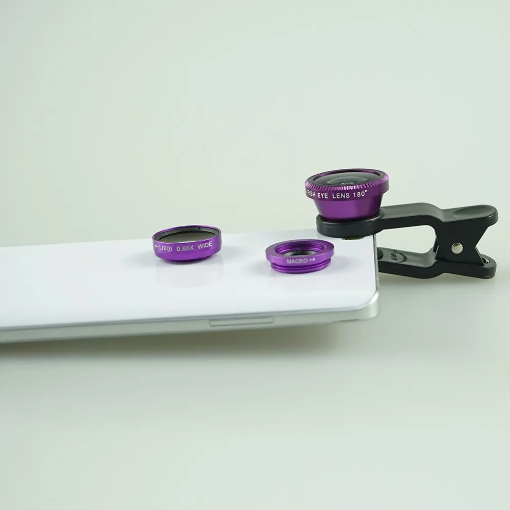 New design 3 in 1 camera lens for iphone, Lenses for mobile Phone Photography LIEQI LQ-001
