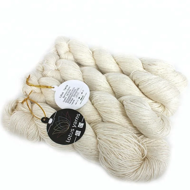 Bamboo sock yarn 65%superwash merino 20% bamboo 15%silk knitting yarn natural undyed yarn