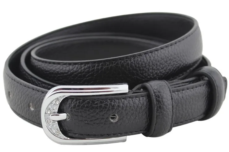 Women genuine leather thin belt korean style pin buckle belt