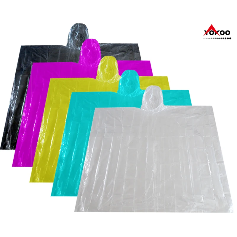 
LDPE disposable rain ponchos with custom logo printing for promotion 
